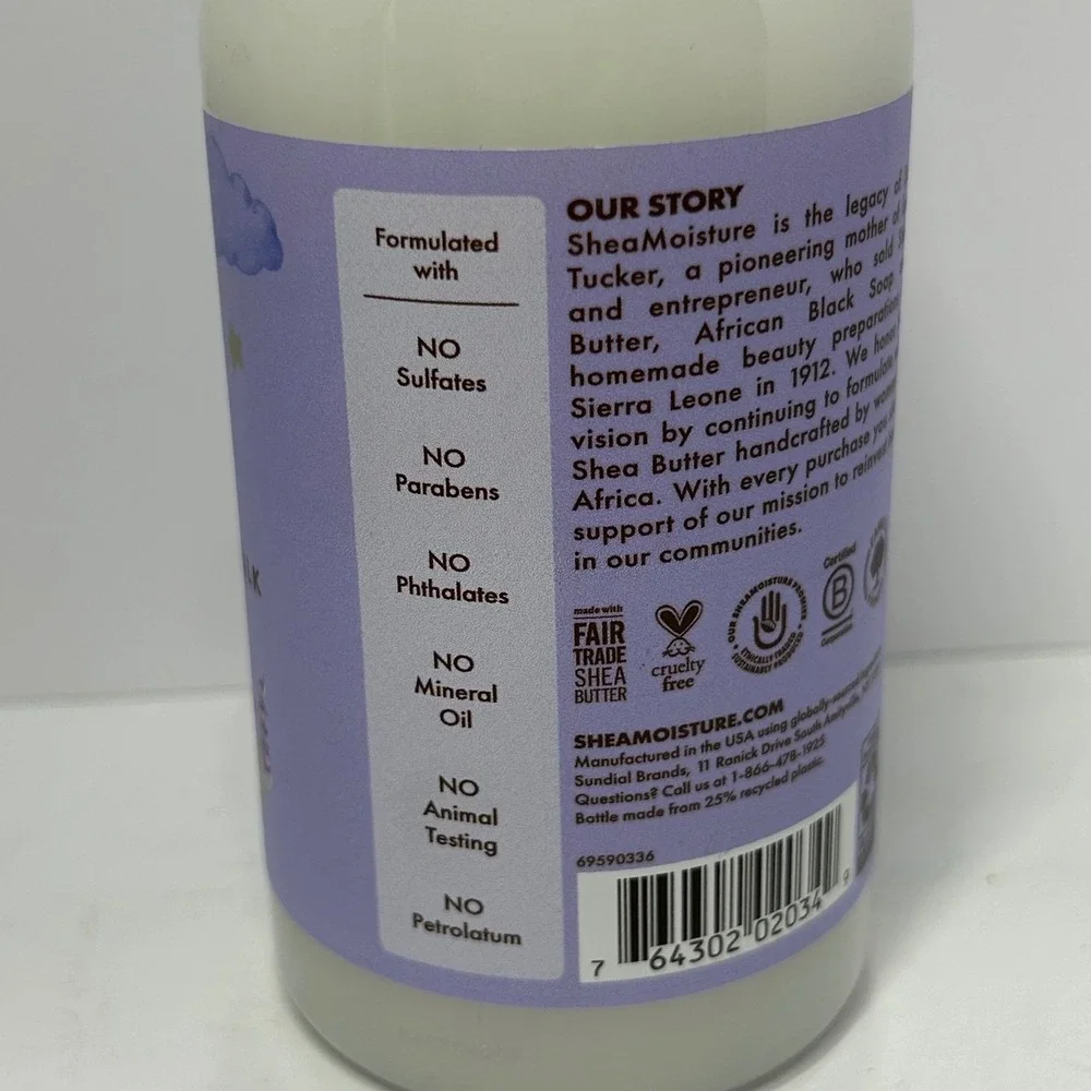 SheaMoisture Baby Nighttime Shampoo & Bath Milk Manuka Honey Lavender 13oz
